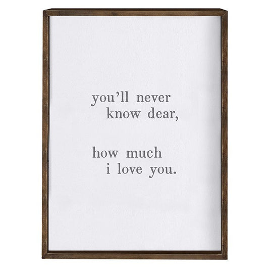 Wood Sign - You'll Never Know Dear