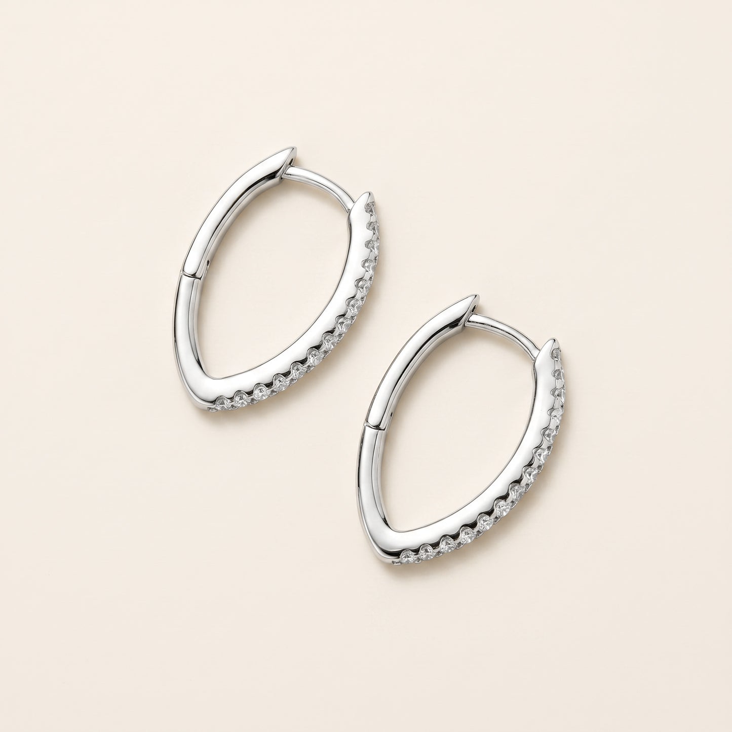 Pave Drop Hoops