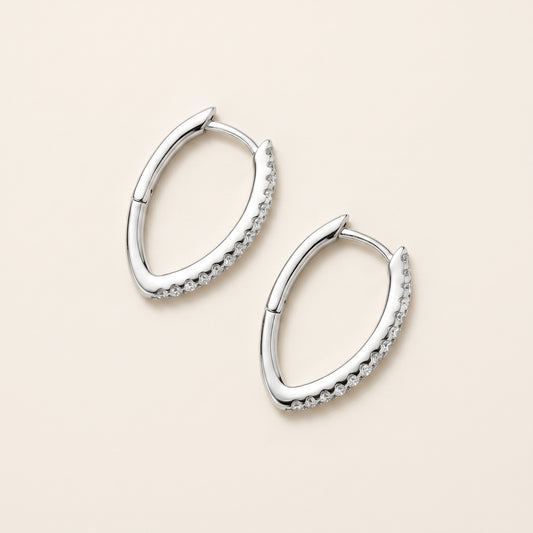 Pave Drop Hoops