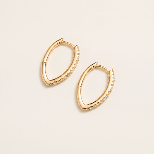 Pave Drop Hoops