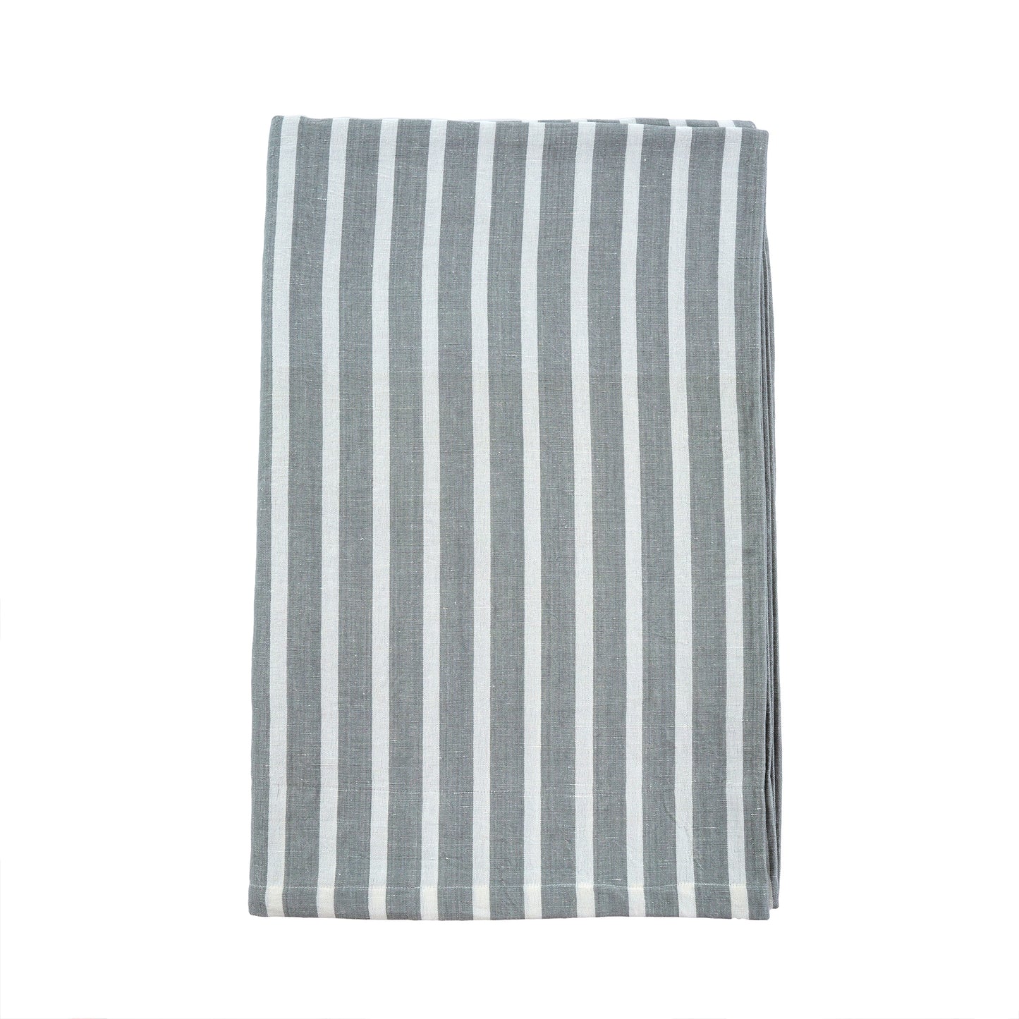 Linen Tablecloth, Denim Grey Stripe