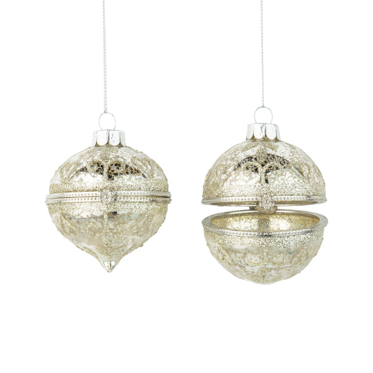Silver Glass Cloche Ornament