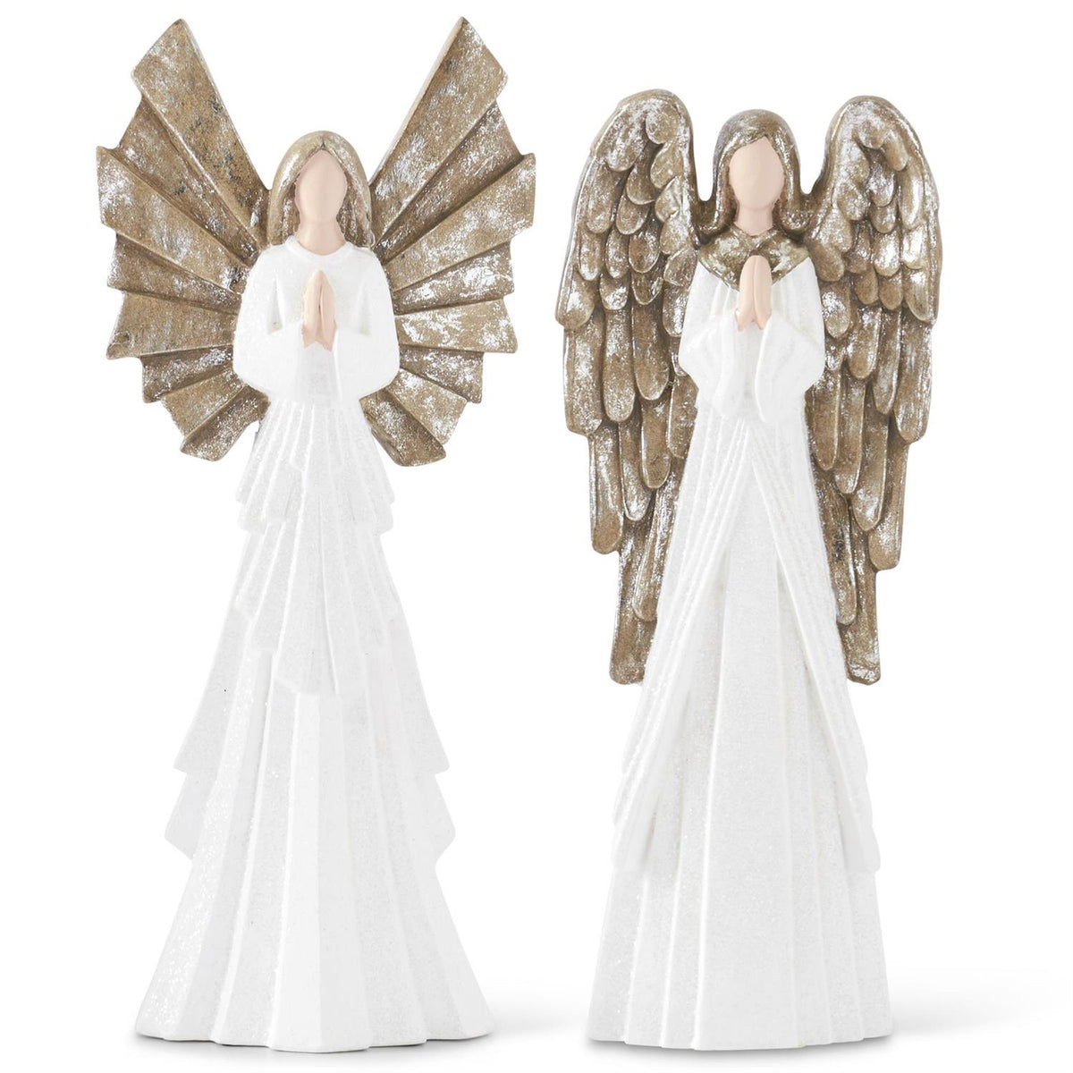 White Glittered Praying Angel Figurine – 21.75"