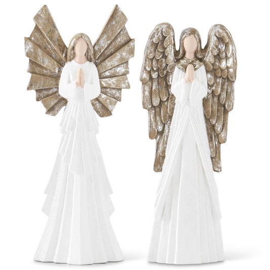 White Glittered Praying Angel Figurine – 21.75"