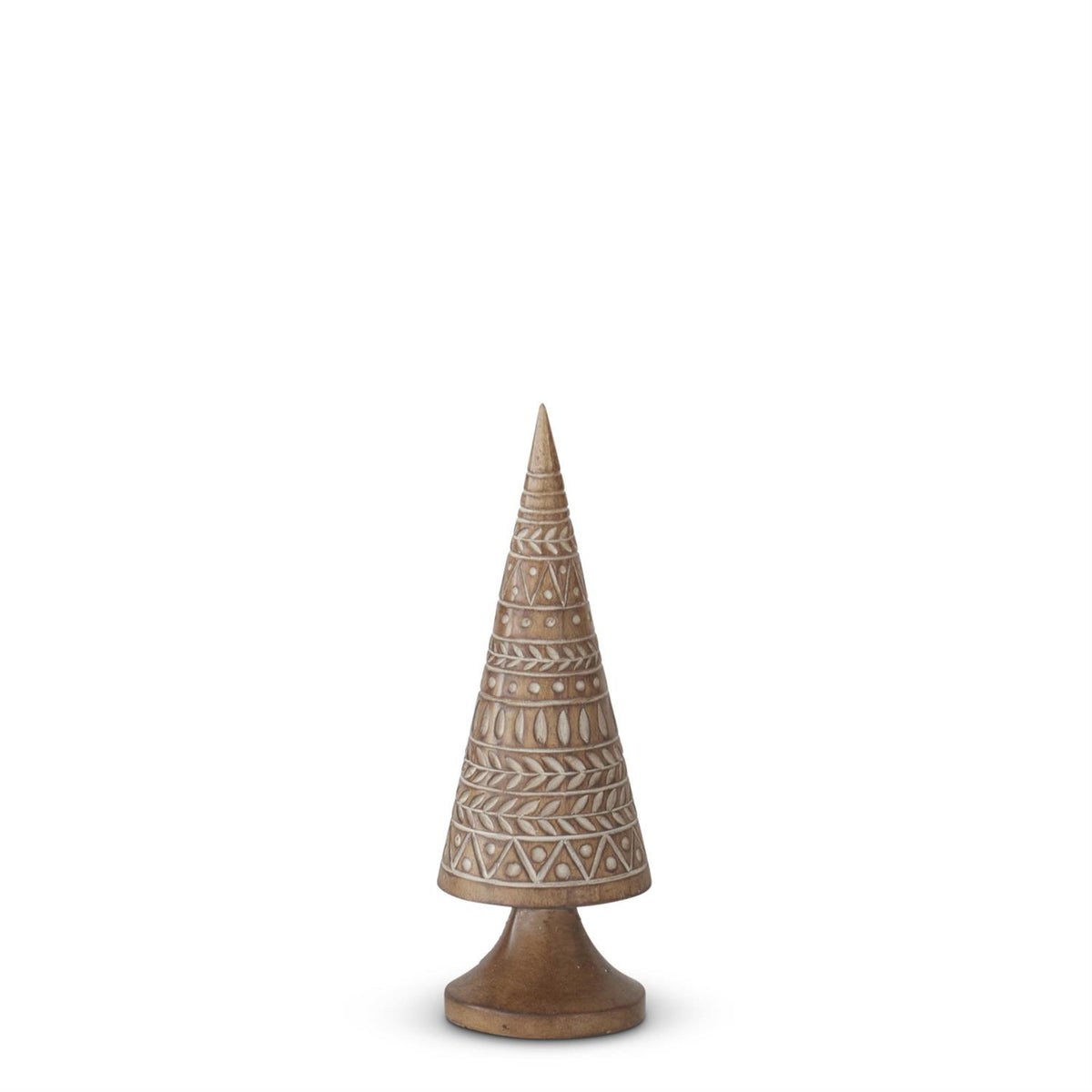 Carved Folk Art Resin Christmas Tree Figurine