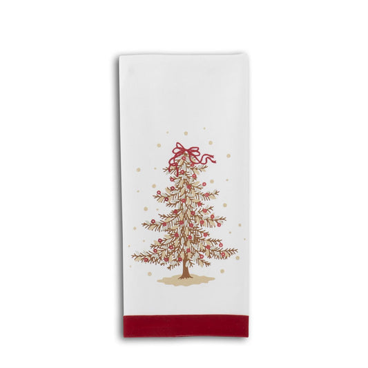 Cardinals & Christmas Tree Kitchen Towel with Sequins – 27"