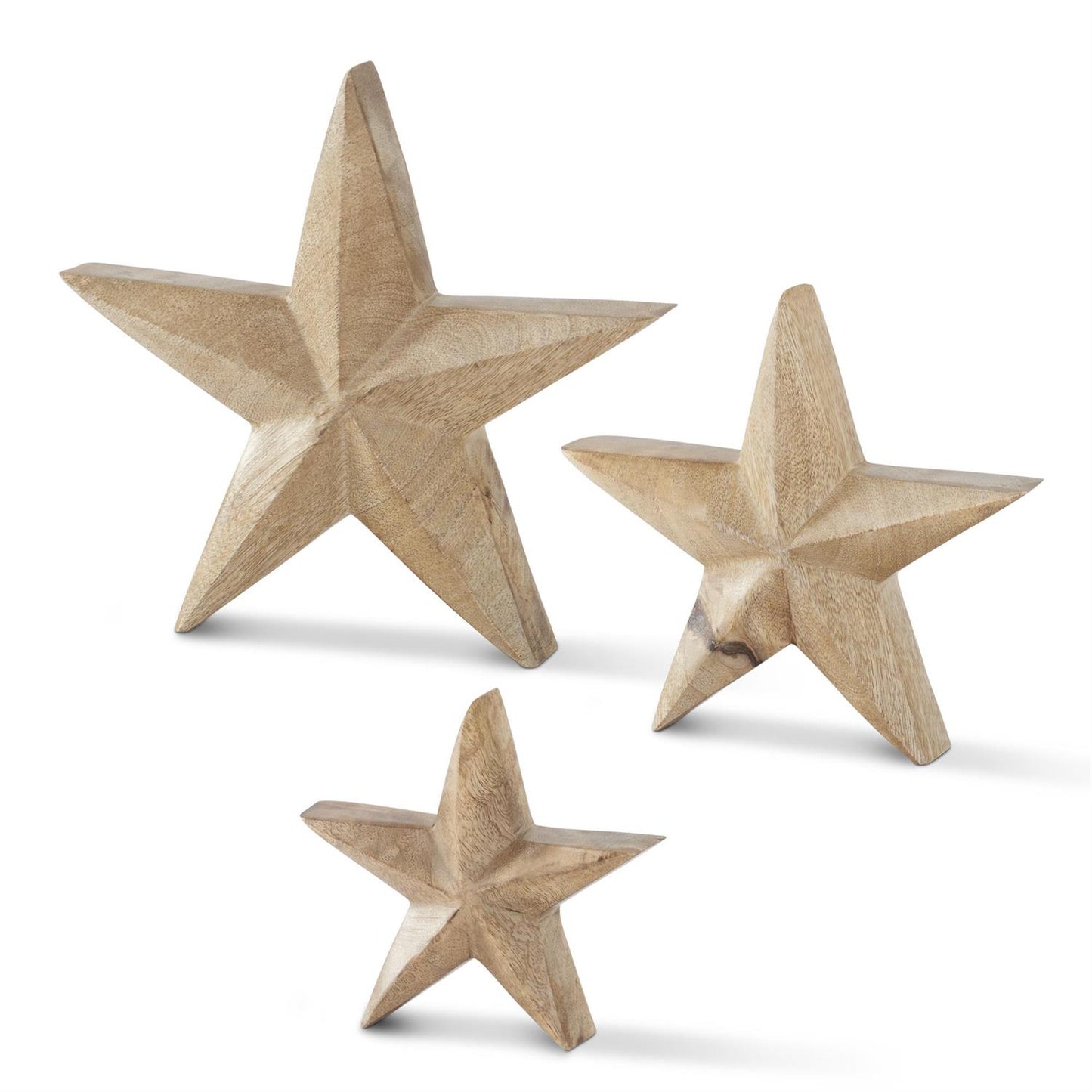 Set of 3 Mango Wood Stars