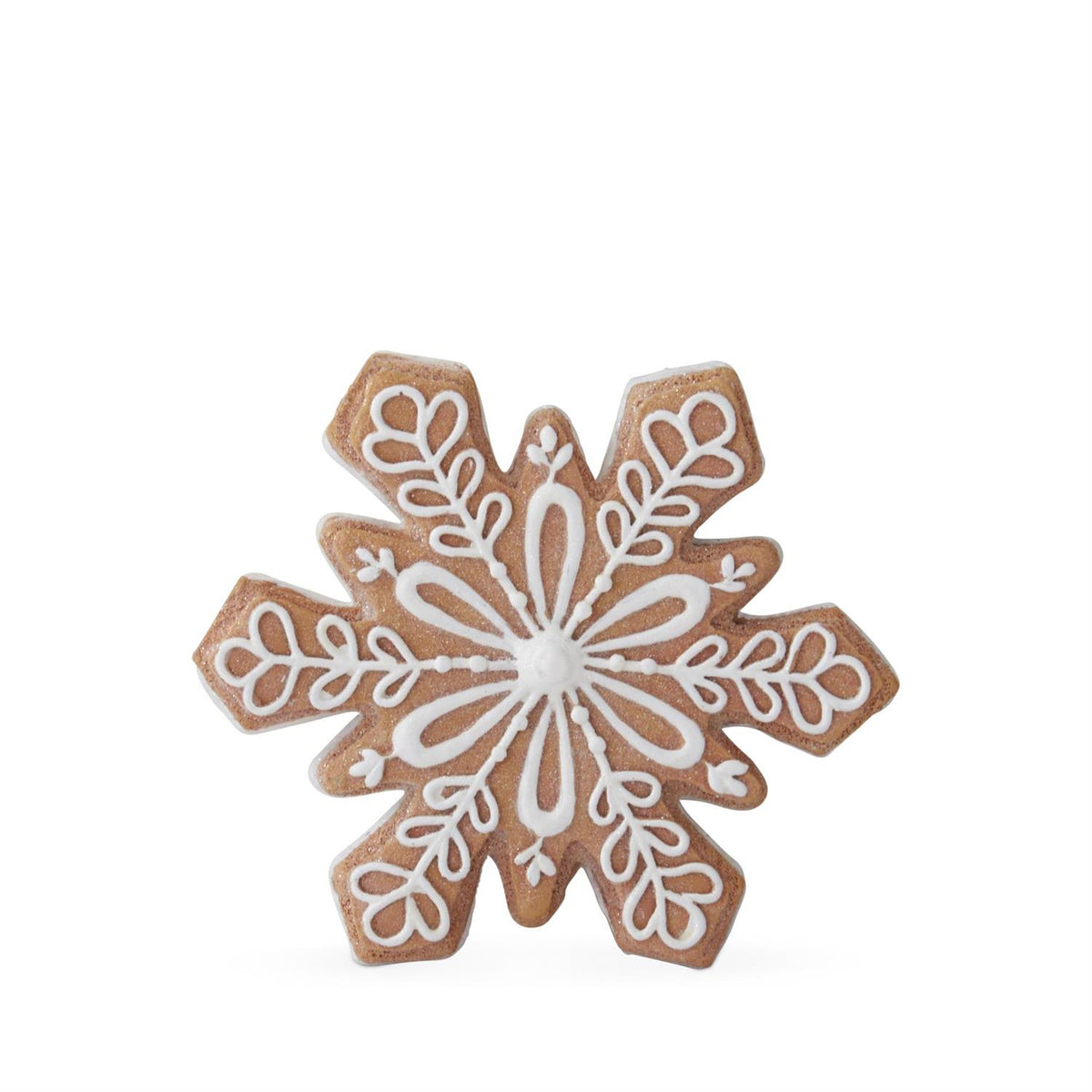 Gingerbread Snowflake Décor with White Icing Detail