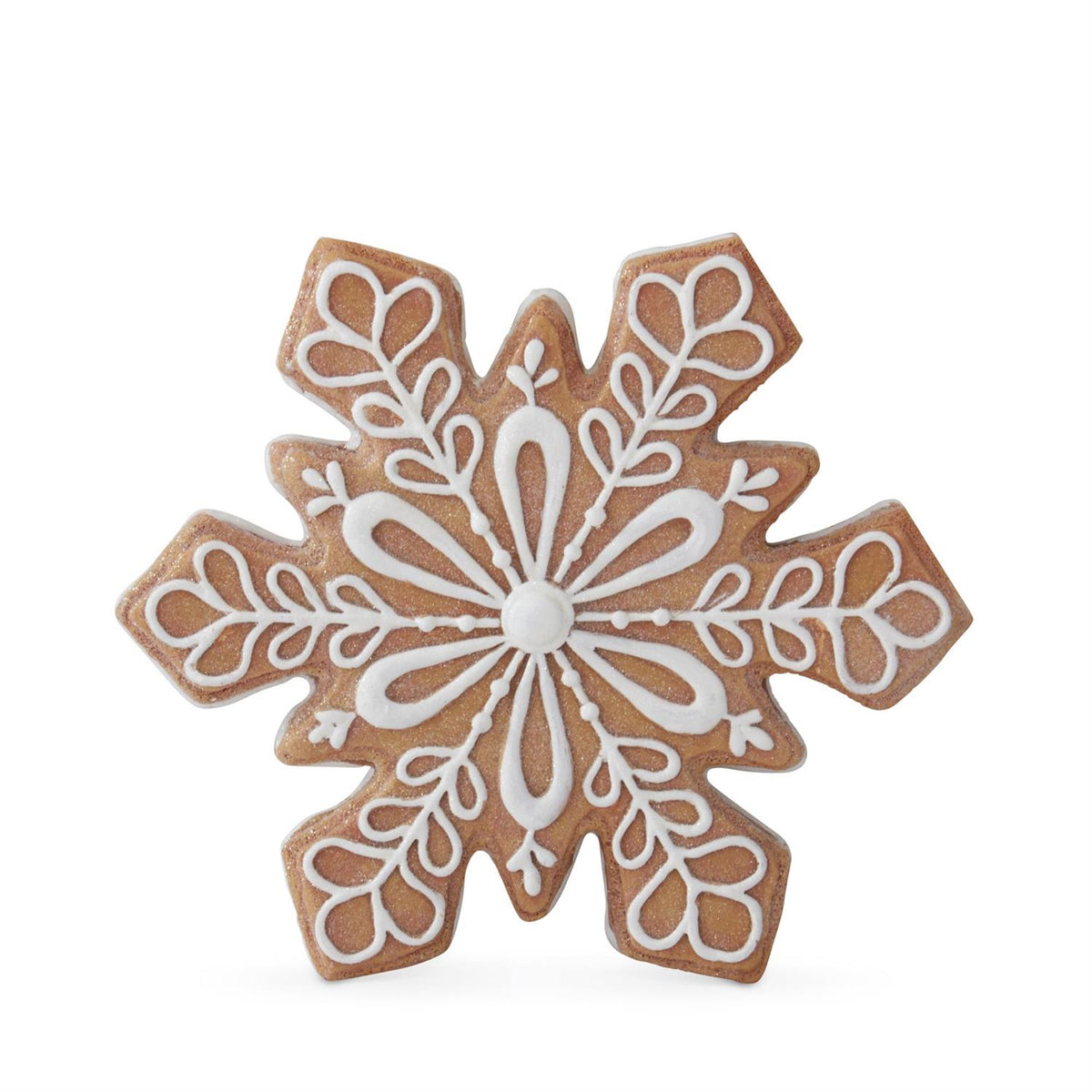 Gingerbread Snowflake Décor with White Icing Detail