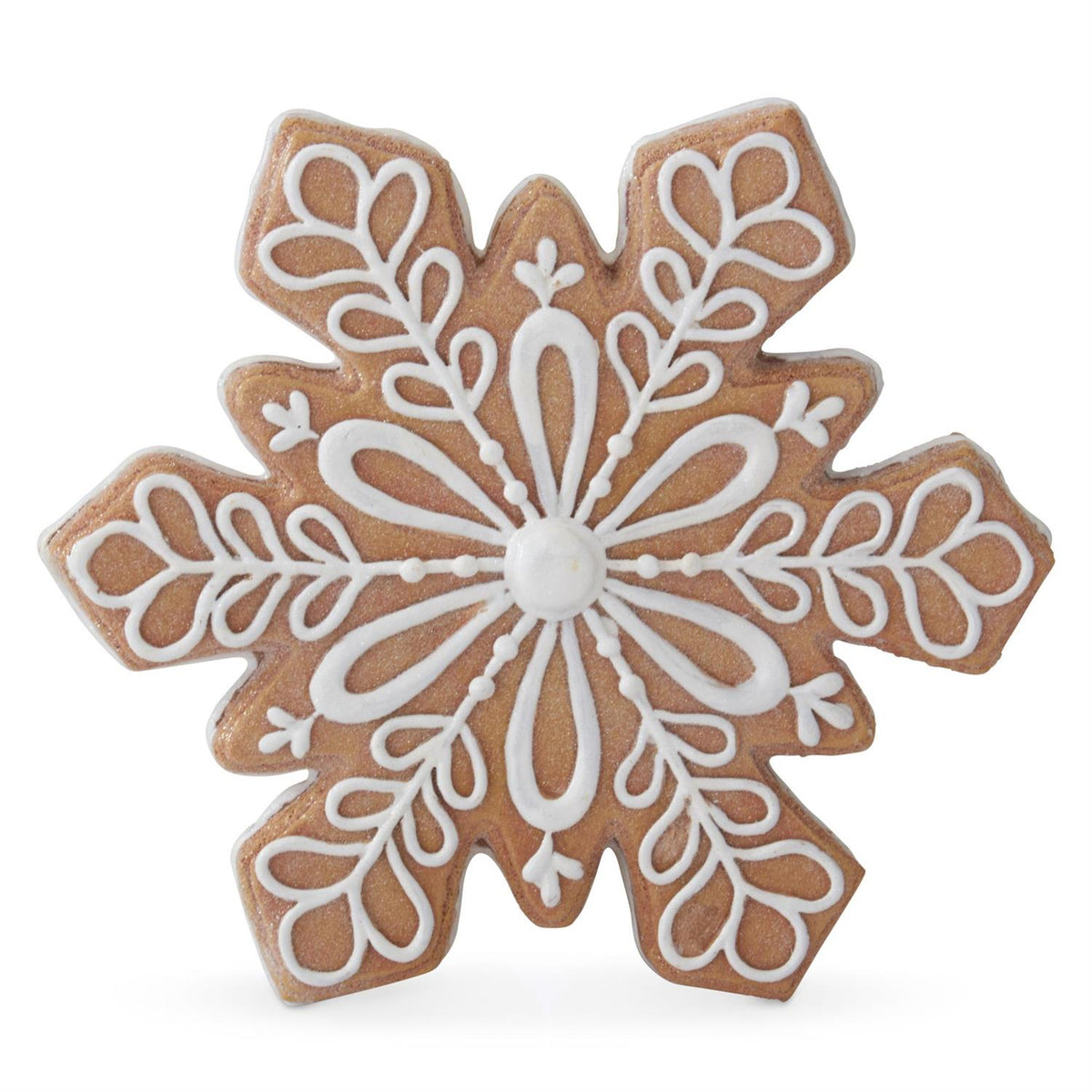Gingerbread Snowflake Décor with White Icing Detail