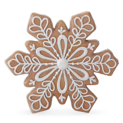 Gingerbread Snowflake Décor with White Icing Detail