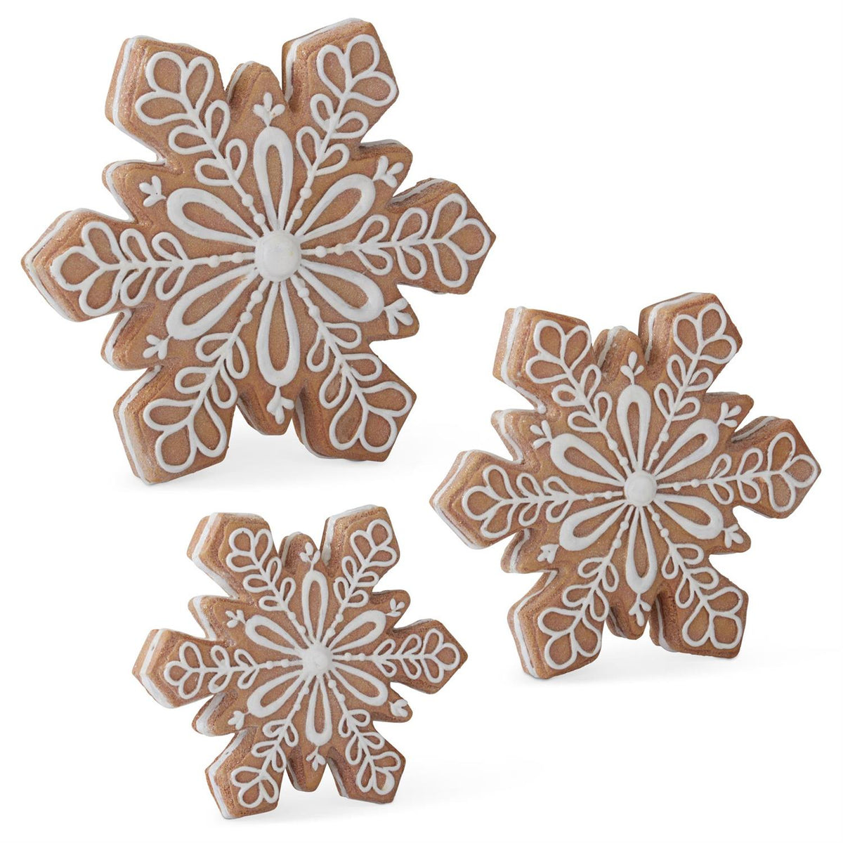 Gingerbread Snowflake Décor with White Icing Detail
