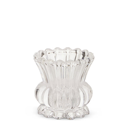 3.5" Clear Ruffle Candle Holder