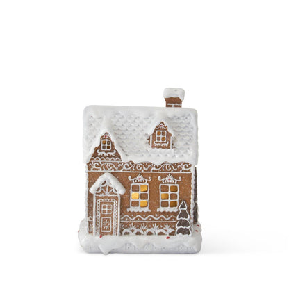 Resin Gingerbread LED House with Timer – Assorted Styles (3 Options)