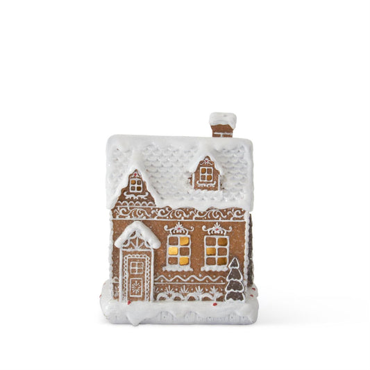 Resin Gingerbread LED House with Timer – Assorted Styles (3 Options)