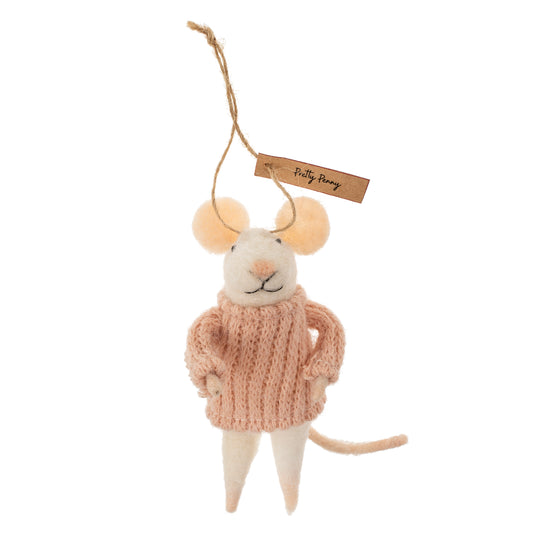 Pretty Penny Mouse Holiday Ornament