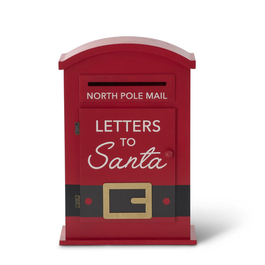 Red Wood "Letters to Santa" Mailbox – 15"