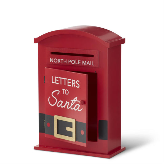Red Wood "Letters to Santa" Mailbox – 15"