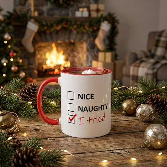 15oz Mug - Naughty, Nice, Tried