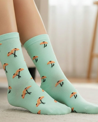 Women's Mini Black Eyed Susan Mismatched Crew Socks