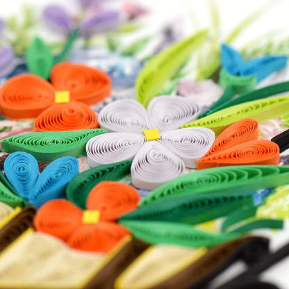 Wheelbarrow Garden Quilling Card