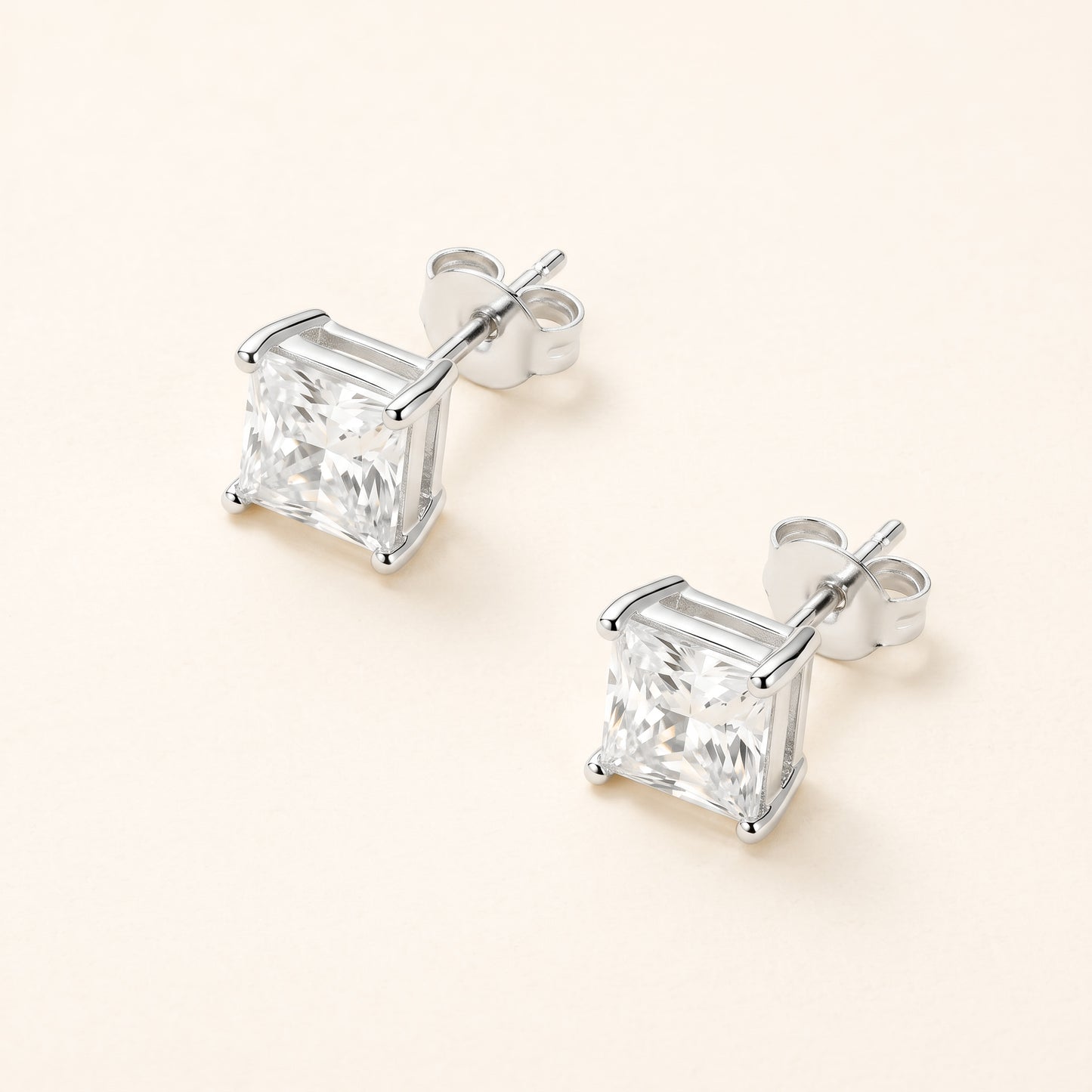 Princess Cut CZ Earrings