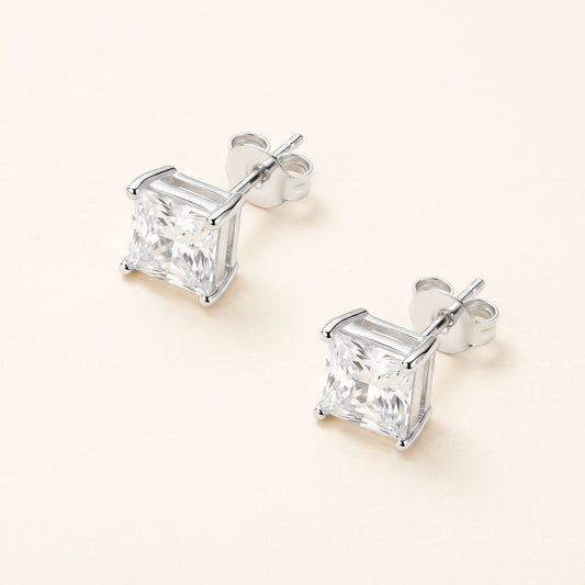 Princess Cut CZ Earrings