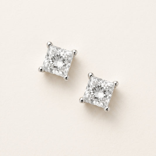 Princess Cut CZ Earrings