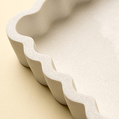 Square Scalloped Marble Tray