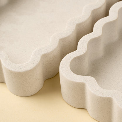 Square Scalloped Marble Tray