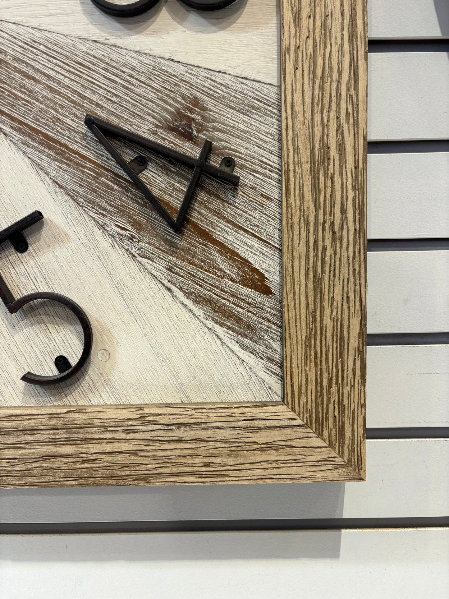 Square Sunburst Wood Clock