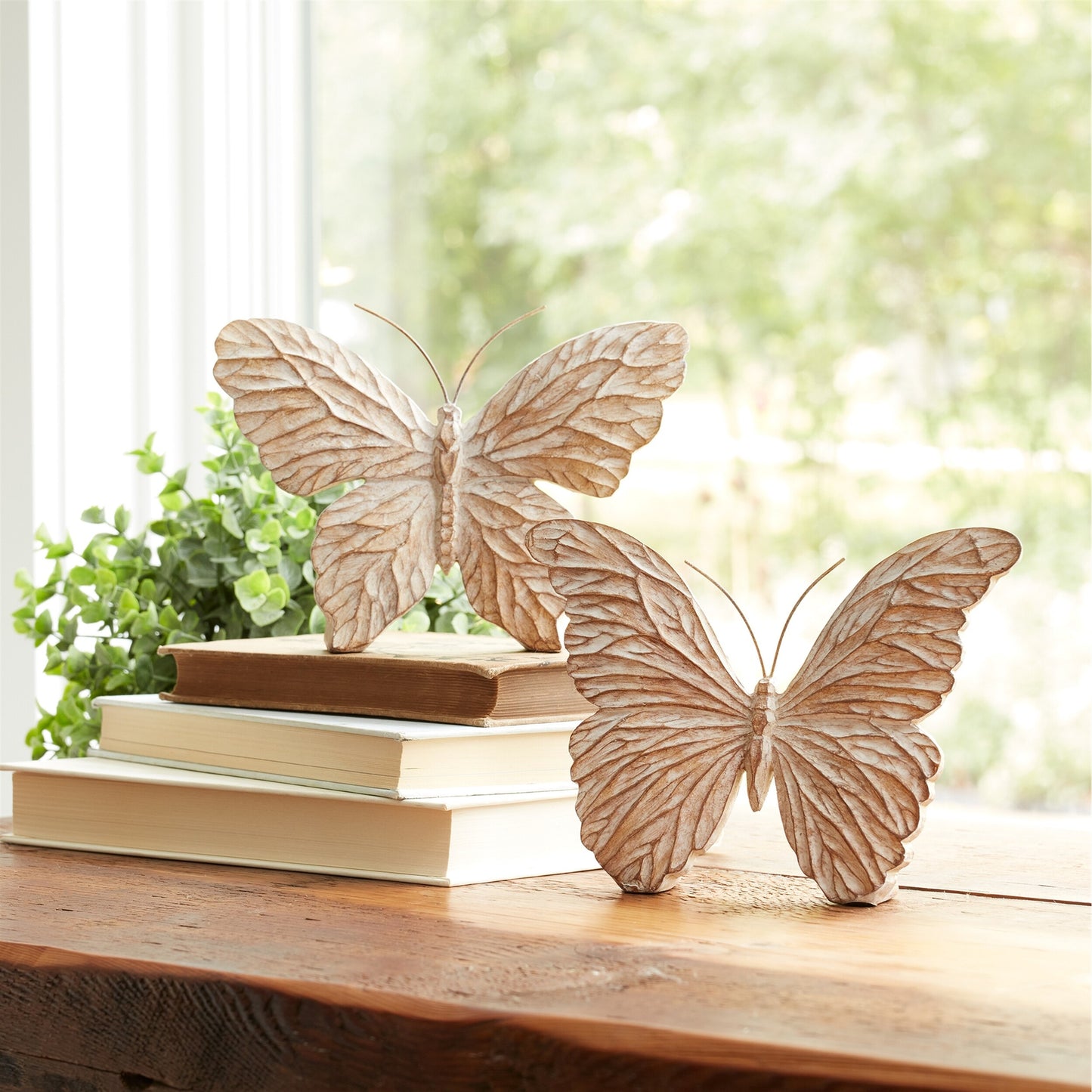 Whitewash Carved Butterfly