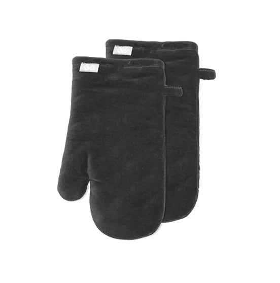Luxury Velvet Oven Mitts Charcoal