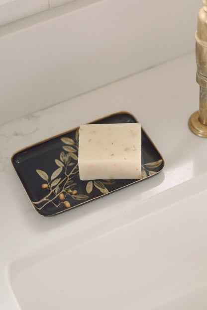 Golden Olive Decorative Enameled Tray