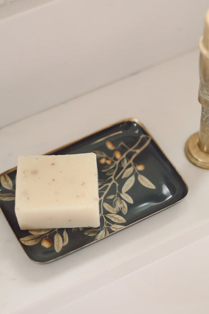 Golden Olive Decorative Enameled Tray