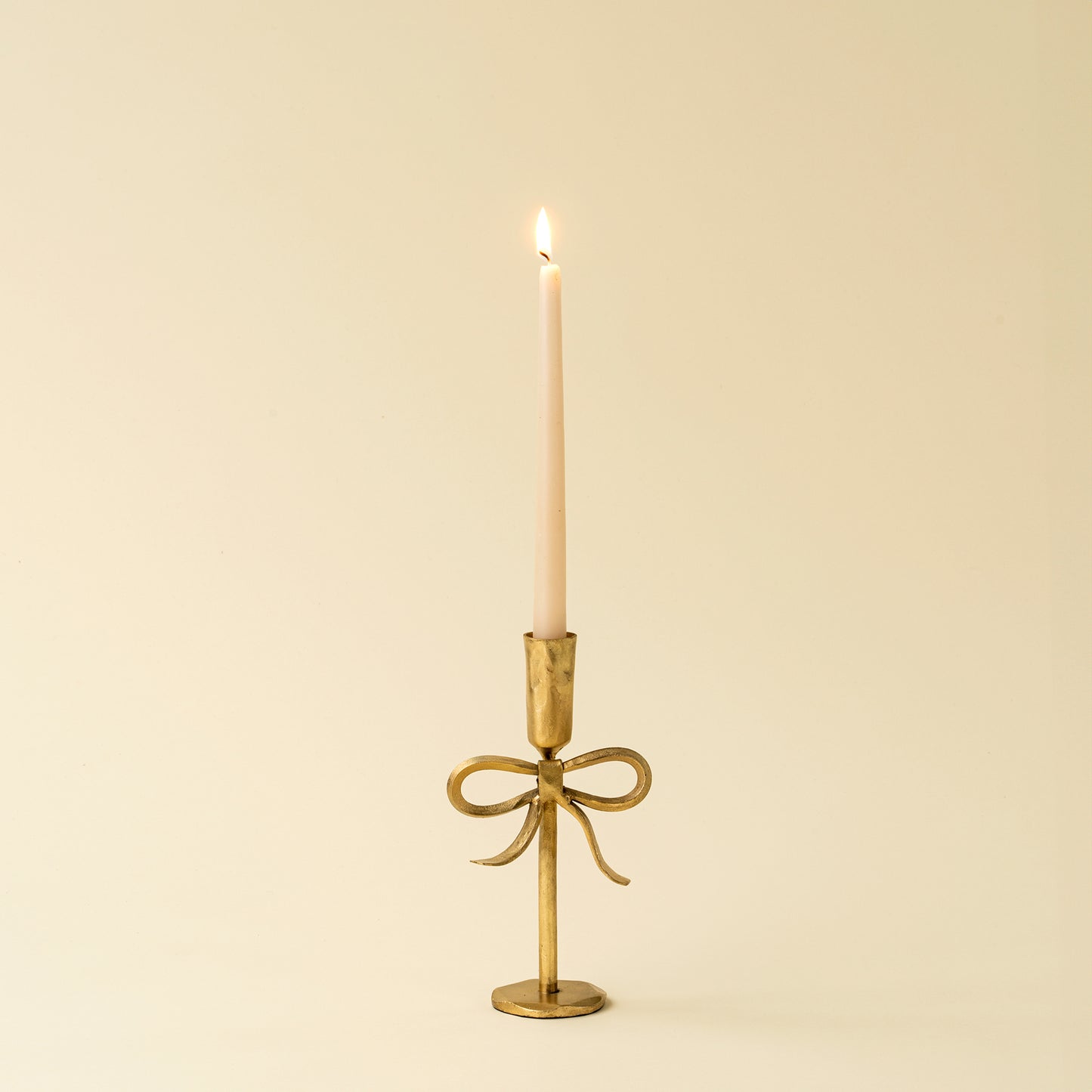 Gold Forged Bow Candlestick