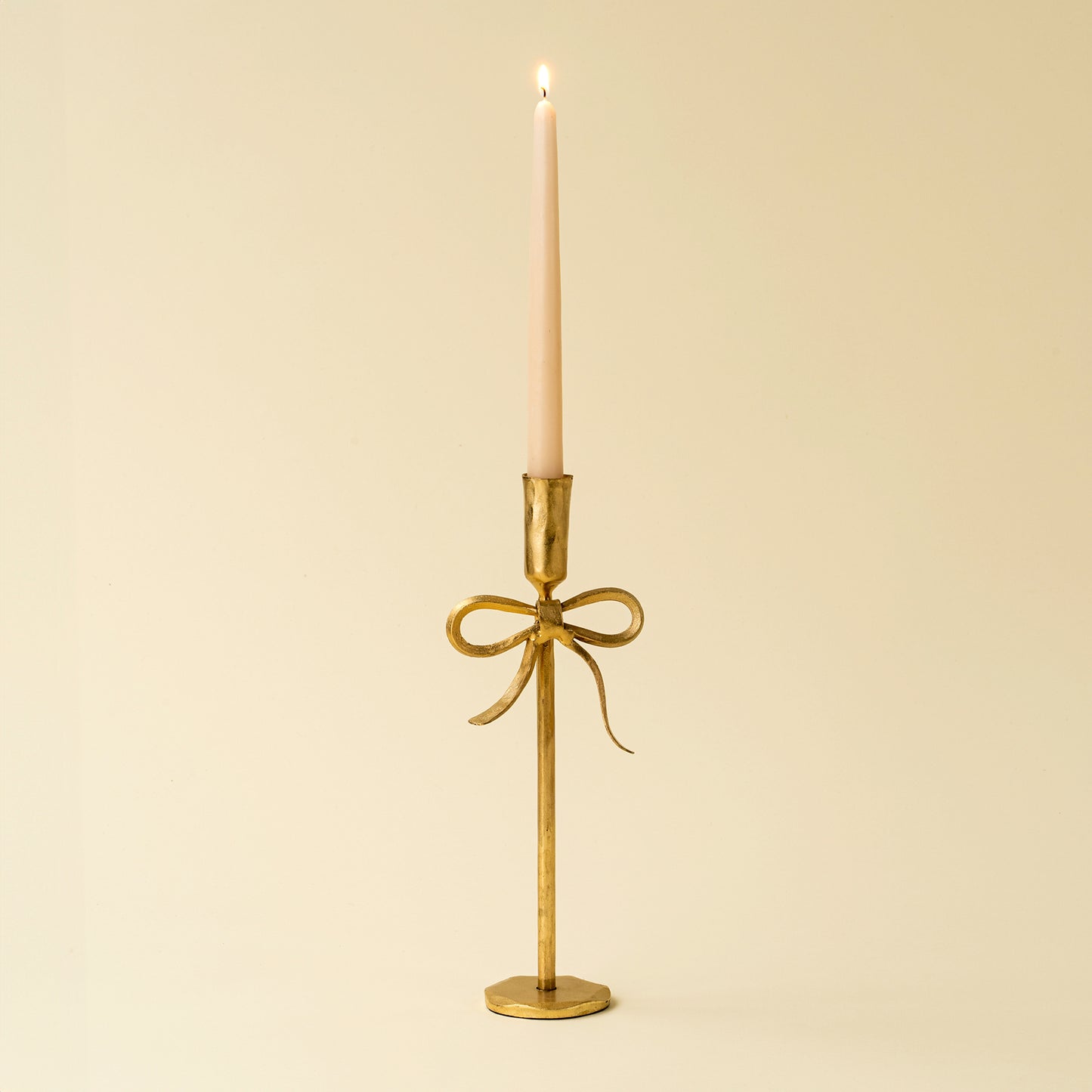 Gold Forged Bow Candlestick