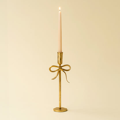 Gold Forged Bow Candlestick