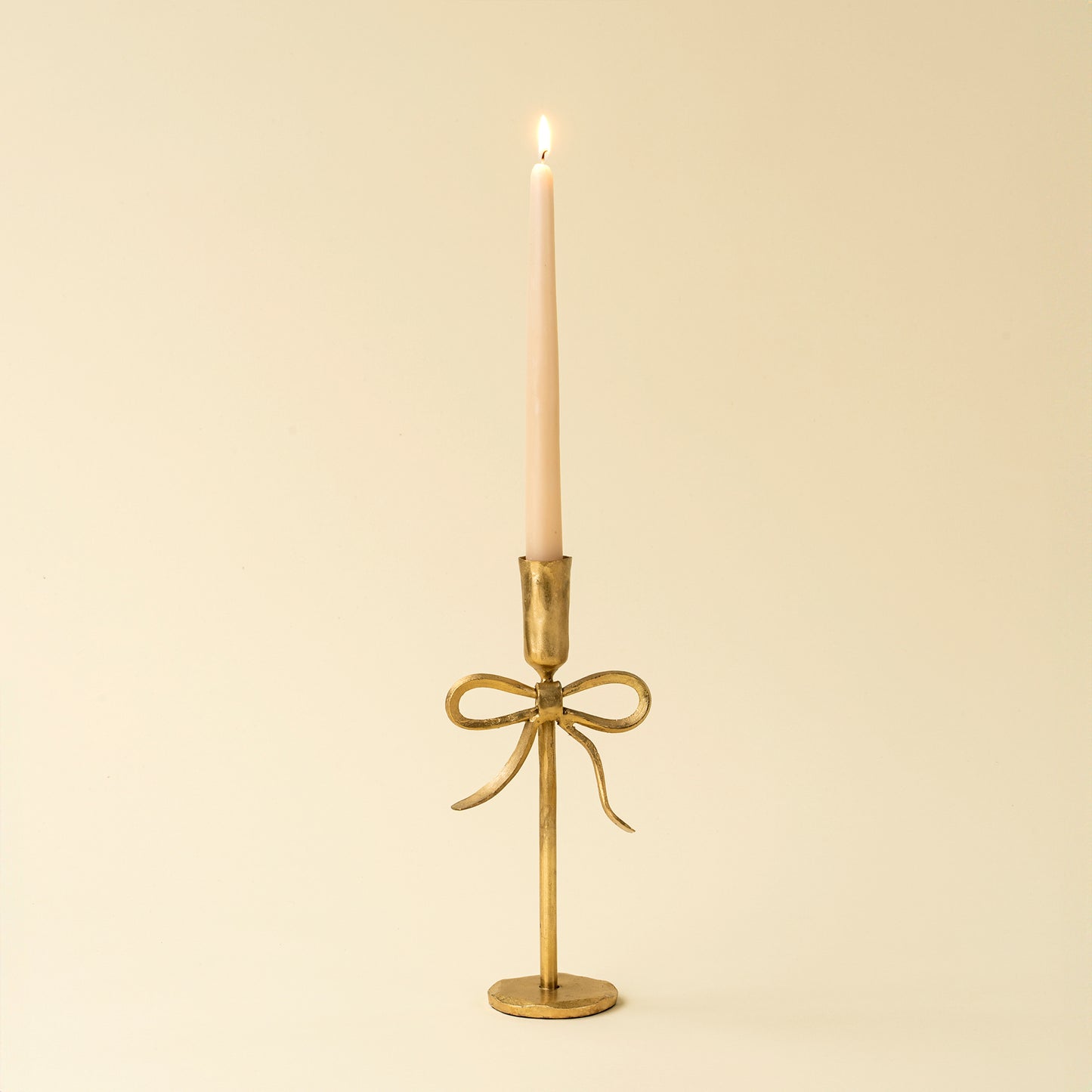 Gold Forged Bow Candlestick