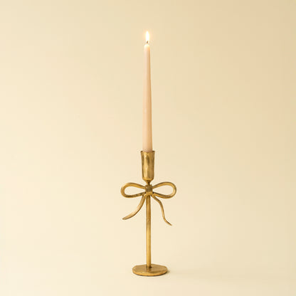 Gold Forged Bow Candlestick