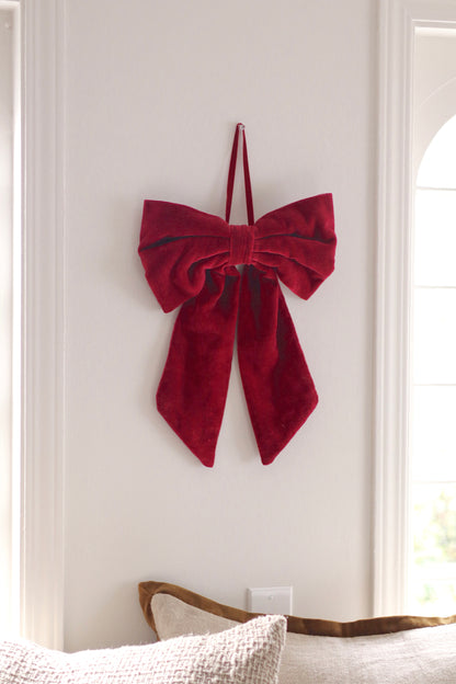 Red Velvet Hanging Bow