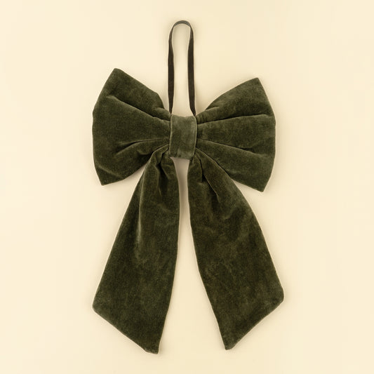 Green Velvet Hanging Bow