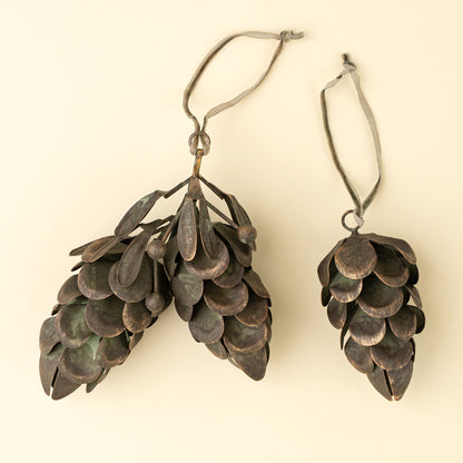 Patina Pinecone Holiday Ornament