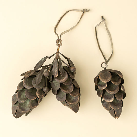 Patina Pinecone Holiday Ornament