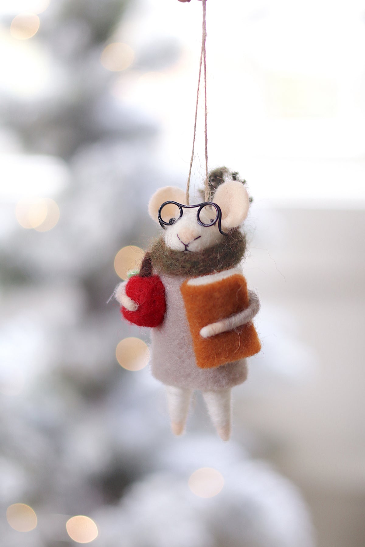 Teacher Tilda Mouse Holiday Ornament