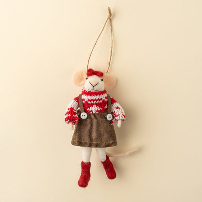 Merry Mabel Mouse Holiday Ornament