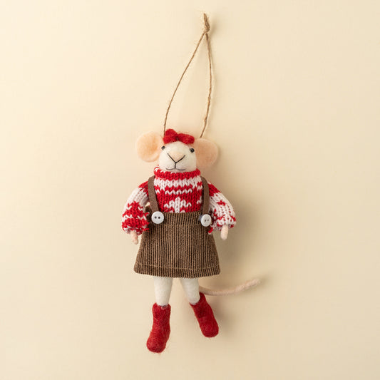 Merry Mabel Mouse Holiday Ornament