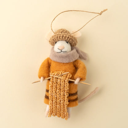 Knitting Nellie Mouse Holiday Ornament