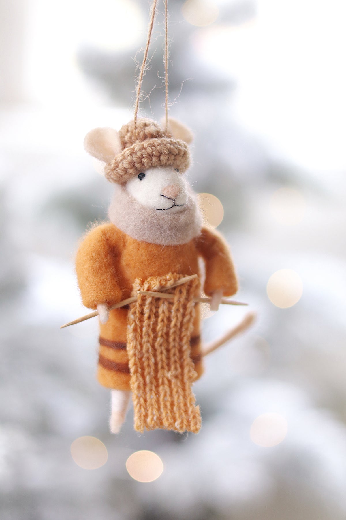 Knitting Nellie Mouse Holiday Ornament