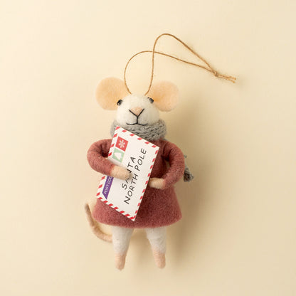 Letter to Santa Lucy Mouse Holiday Ornament